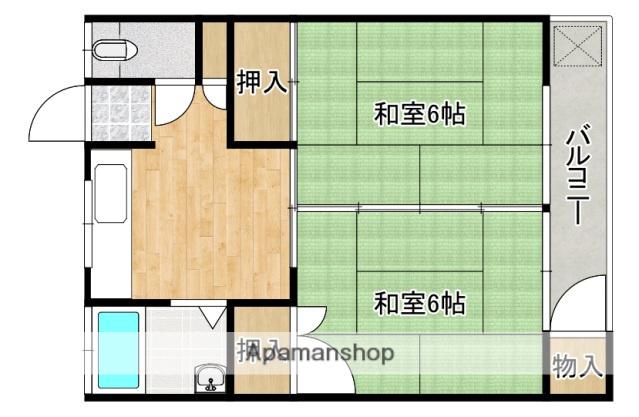 味埜アパート(2K/2階)の間取り写真