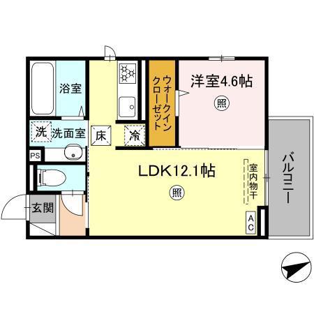 ピア・ドール今津Ⅱ(1LDK/1階)の間取り写真