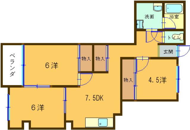 大倉ビル(3DK/3階)の間取り写真