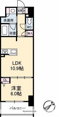 シャーメゾンステージ呉中央(1LDK/12階)の間取り写真