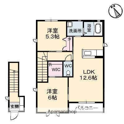 パティオフローラ C棟(2LDK/2階)の間取り写真