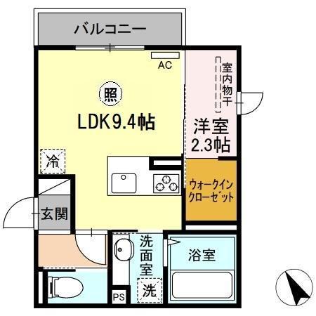 D-ROOM舟入南(1LDK/2階)の間取り写真