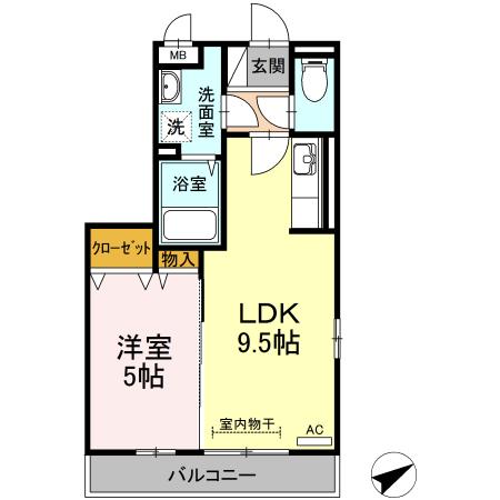 コーラルコート(1LDK/3階)の間取り写真