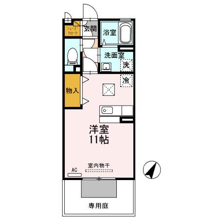 ELLESOURIAITM.N.K(ワンルーム/1階)の間取り写真