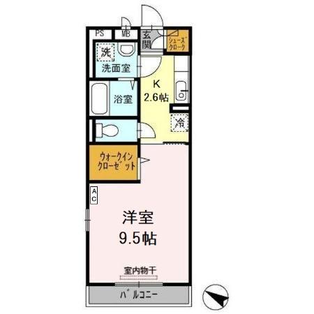 グラッサ新広(1K/3階)の間取り写真