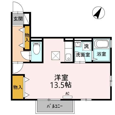 ボナールKⅡ(ワンルーム/1階)の間取り写真