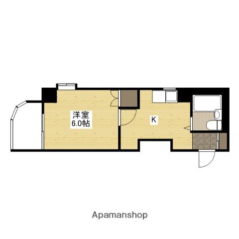 グリーンヴァリィ金光一番館(1K/4階)の間取り写真