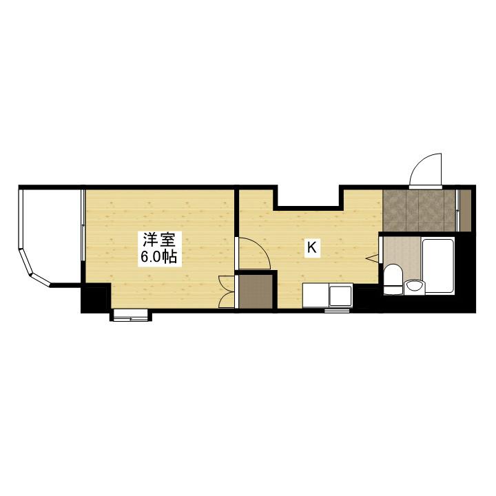 グリーンヴァリィ金光一番館(1K/3階)の間取り写真