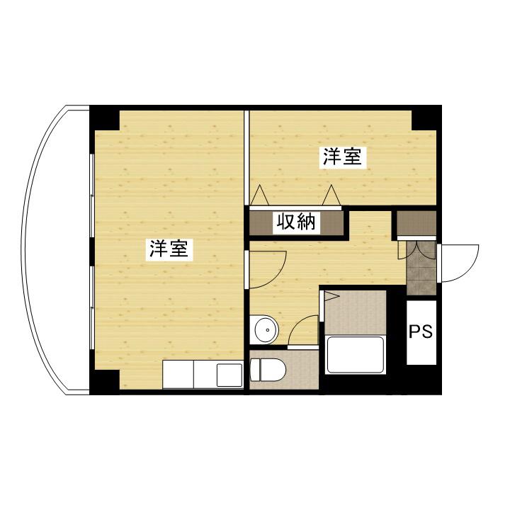 グリーンヴァリィ金光一番館(ワンルーム/5階)の間取り写真