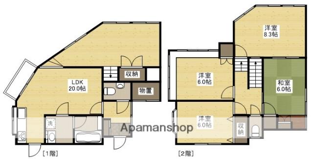 可部線 安芸長束駅 徒歩14分 2階建 築38年(4LDK)の間取り写真