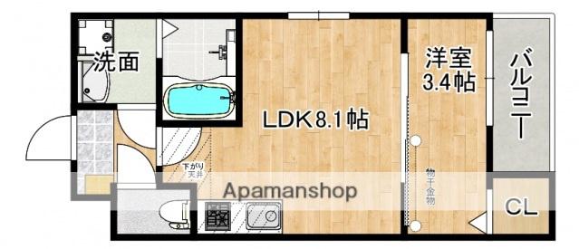 MOVE宇品御幸NEO(1LDK/1階)の間取り写真