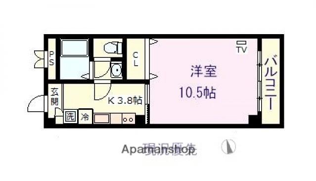 フォーリーフ(1K/2階)の間取り写真