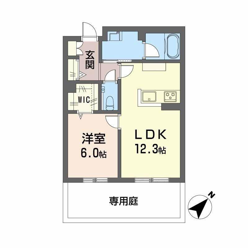 YANAGI TAKASU(1LDK/1階)の間取り写真