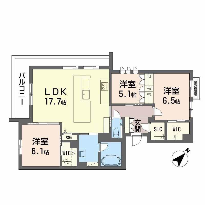 YANAGI TAKASU(3LDK/4階)の間取り写真