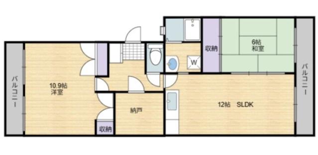 ロイヤル島本(2SLDK/3階)の間取り写真