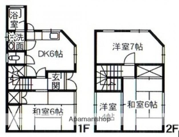 可部線 広島駅 徒歩4分 2階建 築53年(4DK)の間取り写真