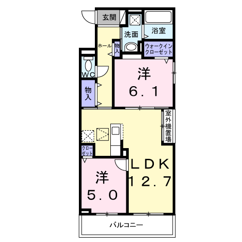 サンリットⅡ(2LDK/1階)の間取り写真