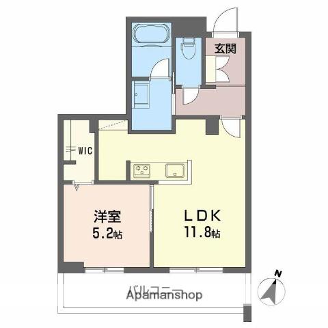 BALLOONFLOWER ノース(1LDK/2階)の間取り写真