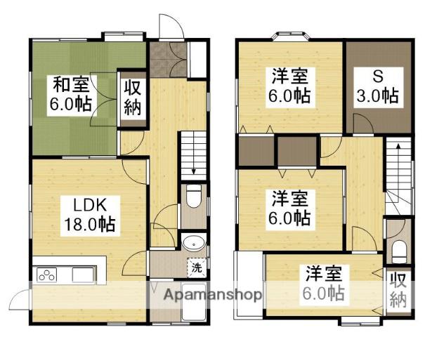 山陽本線 向洋駅 徒歩20分 2階建 築30年(4SLDK)の間取り写真