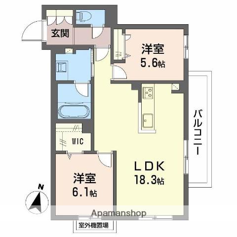 プライムフェルトⅡ(2LDK/3階)の間取り写真