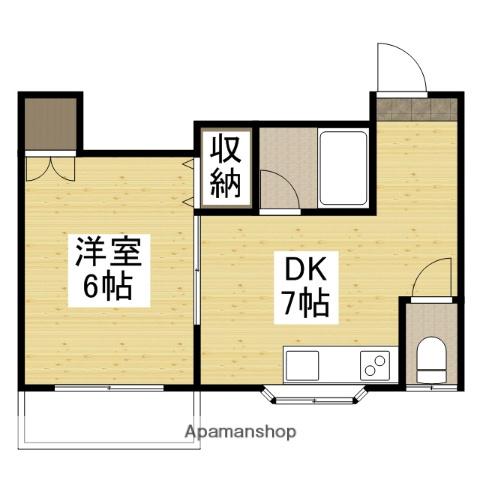 パルコ中央北(1DK/2階)の間取り写真