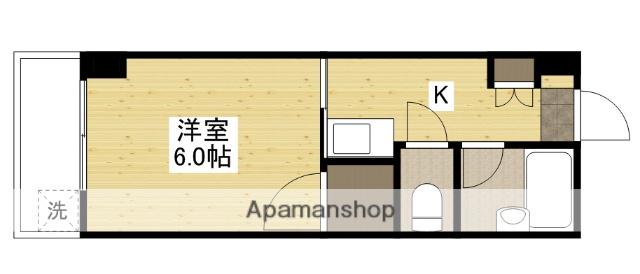 ロイヤルシティ隅の浜(1K/2階)の間取り写真