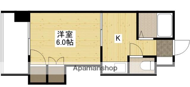 高中ビル(1K/2階)の間取り写真
