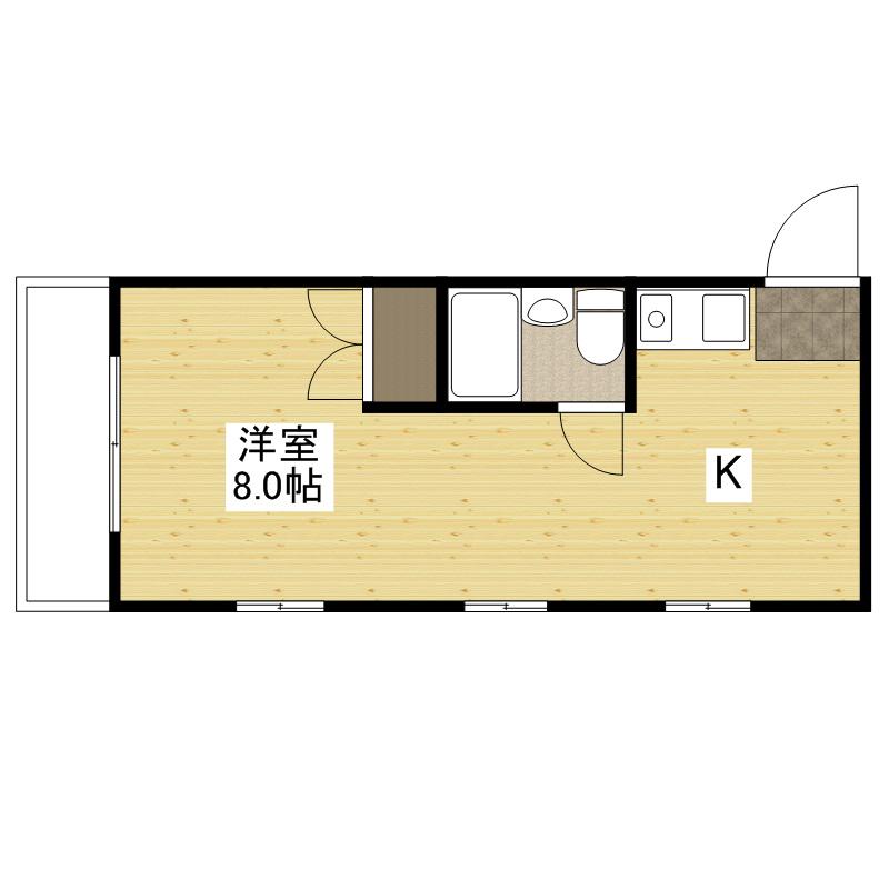 MKコーポ(ワンルーム/2階)の間取り写真