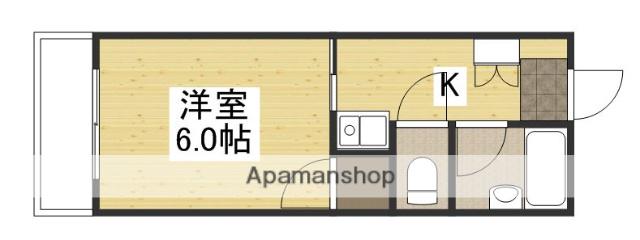 ビレッジ中央(1K/4階)の間取り写真