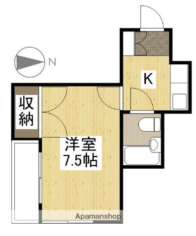 カーサ河原町(1K/3階)の間取り写真