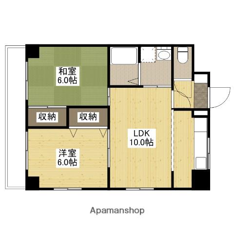 第三NYビル(2LDK/10階)の間取り写真