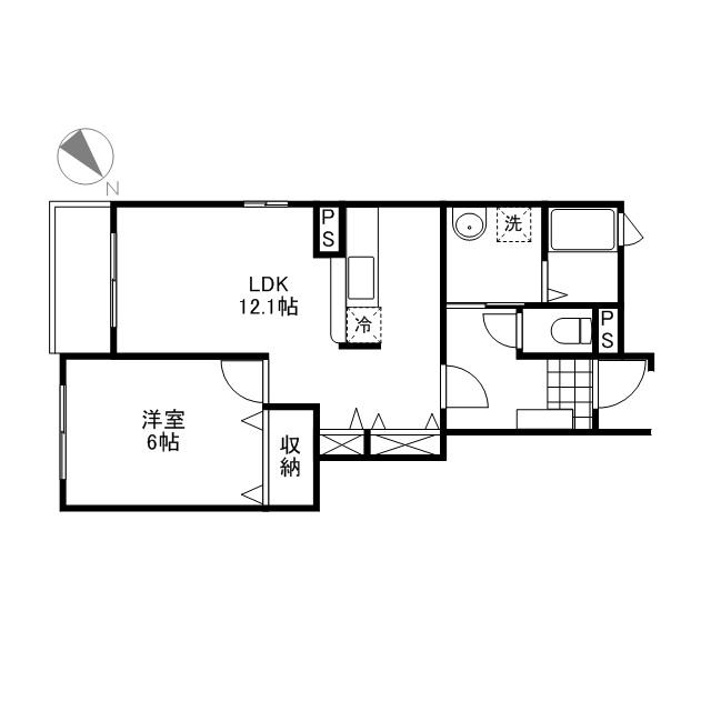 メリディオさくらⅠ(1LDK/1階)の間取り写真