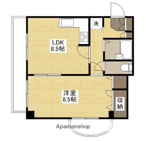 プーテゥジュール2番街(1LDK/4階)の間取り写真