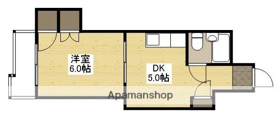中田ビル三篠(1DK/2階)の間取り写真