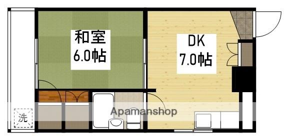 ニューフロンティアオカモト(1DK/4階)の間取り写真