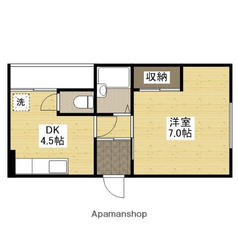コーポ山源(1DK/1階)の間取り写真