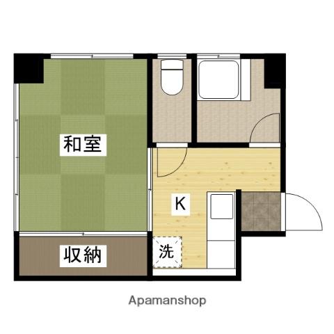 寺岡ビル(1DK/4階)の間取り写真