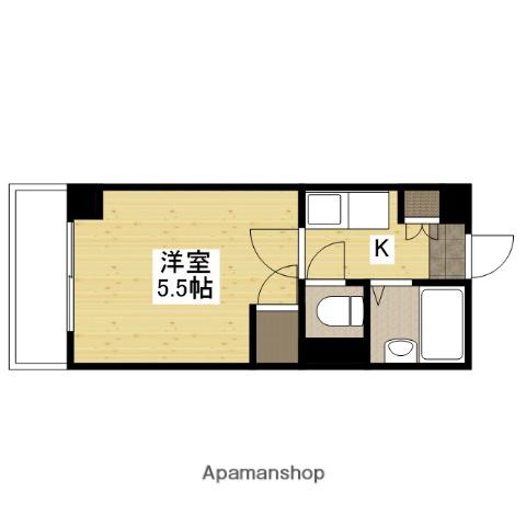 グリンハウス三篠(1K/3階)の間取り写真