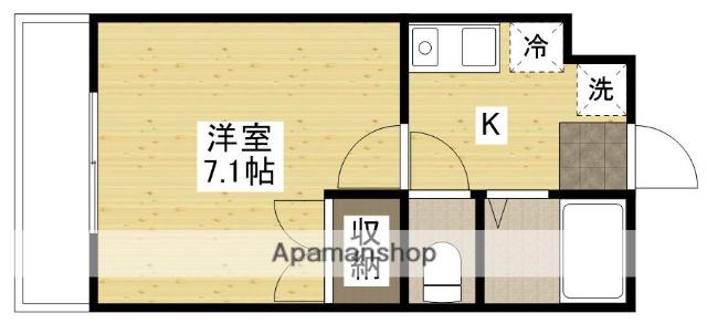 スリーゼ白島(1K/2階)の間取り写真