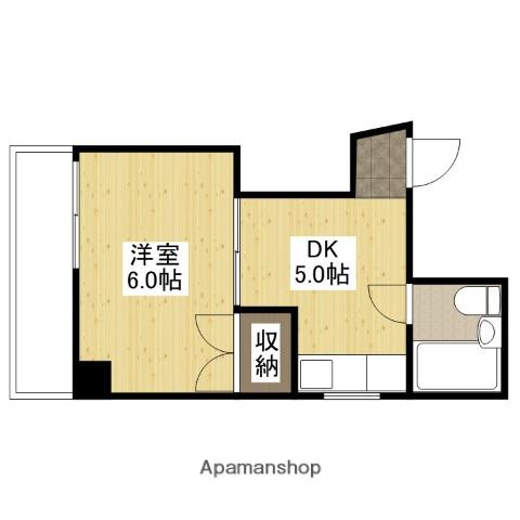 井上ビル(1DK/3階)の間取り写真