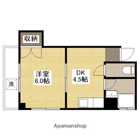 房尾本店楠木ビル(1DK/3階)の間取り写真