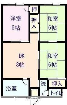 第3守乃屋ビル(3DK/1階)の間取り写真