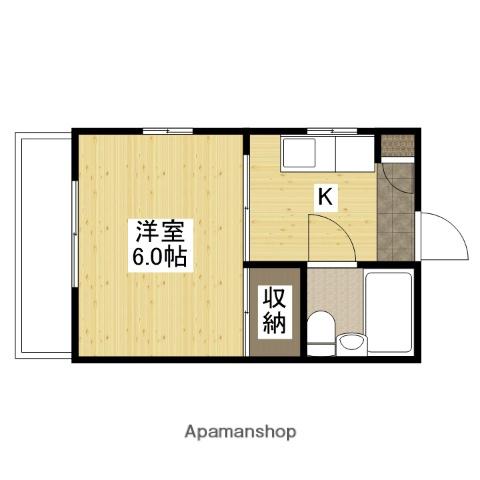 サンコーポ楠木(1K/2階)の間取り写真