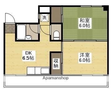 坪石ビル(2DK/4階)の間取り写真