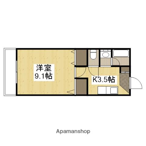 サザン27前川ビル(1K/1階)の間取り写真