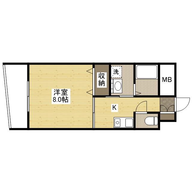 WING TACHIBANA(1K/3階)の間取り写真