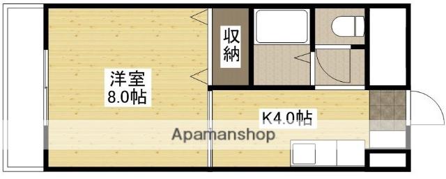 ソフィエール矢賀新町(1K/4階)の間取り写真