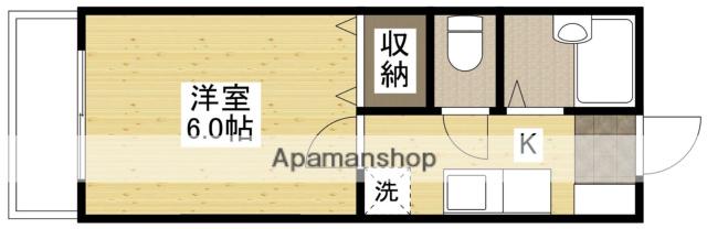 ハイツ緑井(1K/2階)の間取り写真