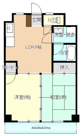 サンシルクⅠ(2DK/3階)の間取り写真