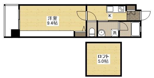 平勝ビル16(1K/9階)の間取り写真